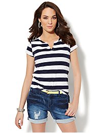 split striped shirt
