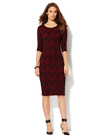 sheath faux trim lace leather dress