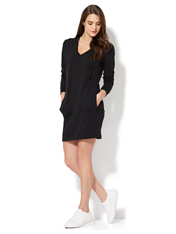 fleece hooded lounge dress