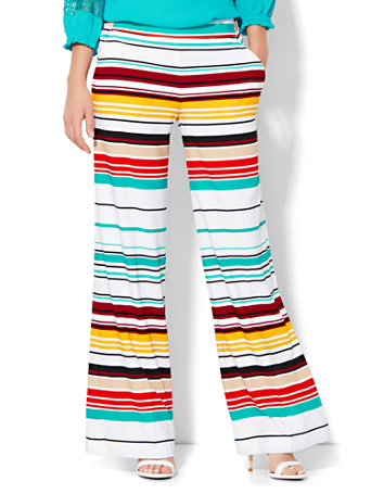 multi colored striped palazzo pants