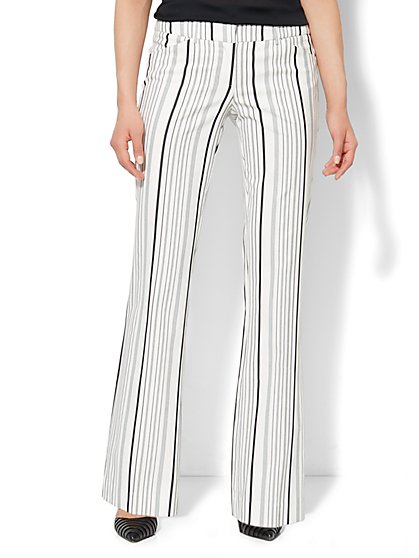 striped bootcut pants