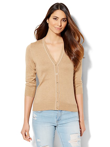 7th Avenue Design Studio V Neck Chelsea Cardigan Tall New York Company