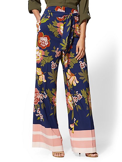 floral paperbag pants