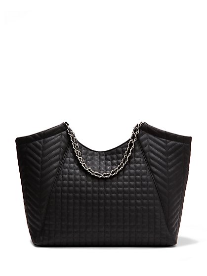 chain handle quilted clutch black