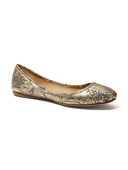 faux snakeskin flats