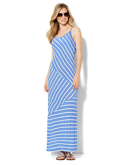 Love, NYC Collection - Contrast-Stripe Maxi Dress