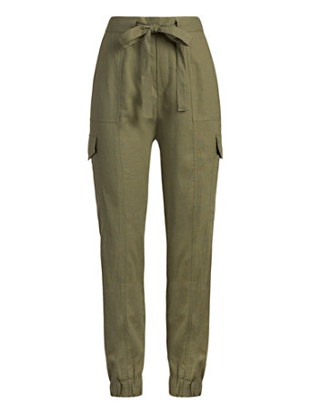linen cargo jogger pants