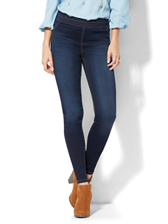 high waisted pull on jeans