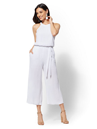 petite white jumpsuit