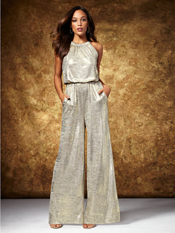 metallic jumpsuit