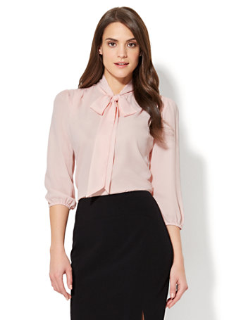 NY&C: 7th Avenue - Modern - Tie-Front Bow Blouse