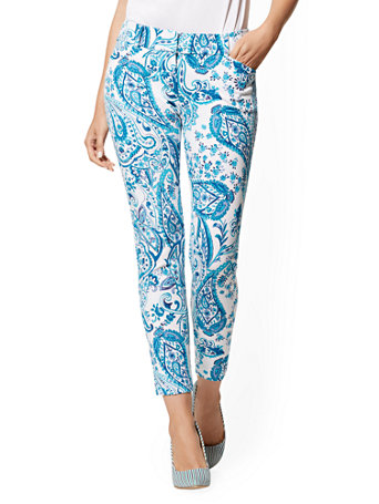 NY&C: Audrey Ankle Pant - Blue Paisley