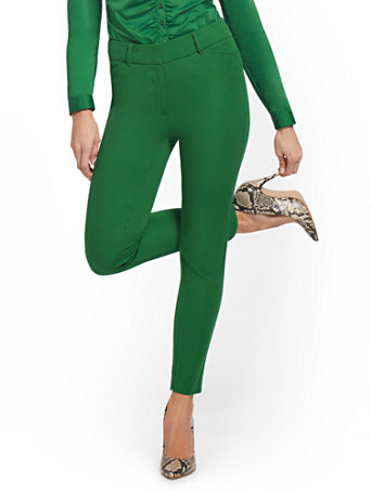 Image of NY&Co Women's Audrey High-Waisted Ankle Pants Irish Landscape | Size  | Spandex/Cotton