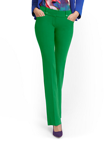 Image of NY&Co Women's Barely Bootcut Pants - Mid-Rise - th Avenue Irish Landscape | Size  | Spandex/Polyester/Rayon