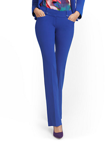 Image of NY&Co Women's Barely Bootcut Pants - Mid-Rise - th Avenue Ming Blue | Size  | Spandex/Polyester/Rayon