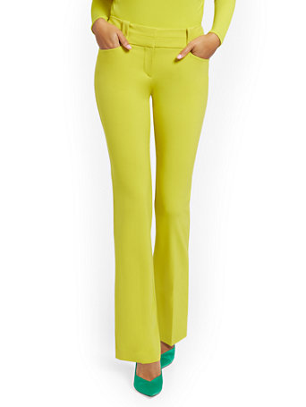 Image of NY&Co Women's Barely Bootcut Pants - Mid-Rise - th Avenue Green | Size  | Spandex/Polyester/Rayon