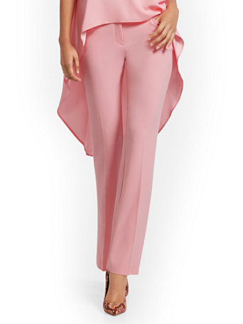 Image of NY&Co Women's Barely Bootcut Pants - Mid Rise - Double Stretch Morgan Pink | Size  | Spandex/Polyester/Rayon