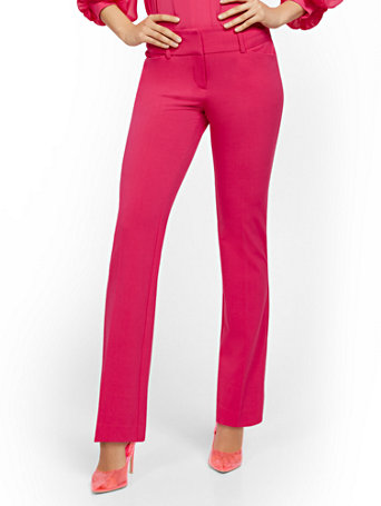 Image of NY&Co Women's Barely Bootcut Pants - Mid Rise - Double Stretch Thoughtful Pink | Size  | Spandex/Polyester/Rayon