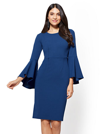 Bell-Sleeve Sheath Dress | New York & Company