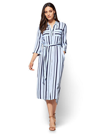 striped shirt dress