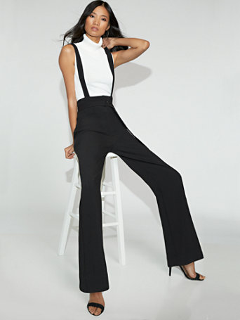 Ladies Casual Pleated High Waisted Palazzo Pants Suspenders Trousers Jushye Womens Wide Leg Jumpsuit 