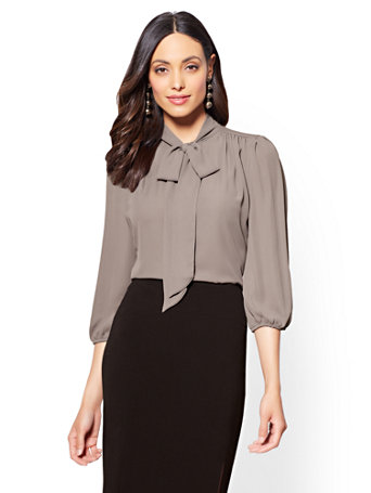 Bow-Accent Blouse - 7th Avenue - New York & Company | Professional ...