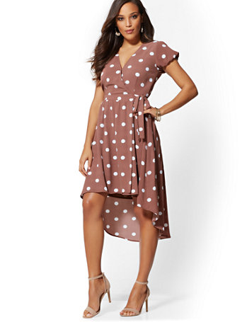 brown polka dot dress