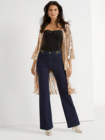 Buckle-Detail Wide-Leg Jeans | New York 