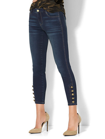 button ankle jeans