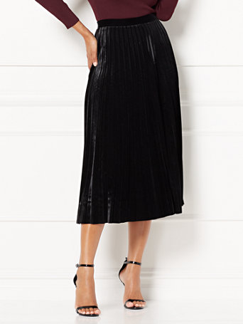 pleated velvet skirts