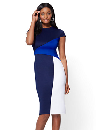 colorblock sheath dress