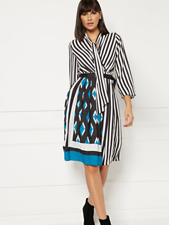 pleated wrap dress