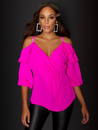 cold shoulder peplum top