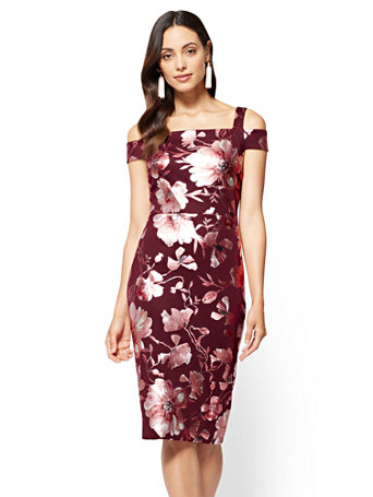 cold shoulder sheath dress