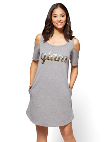 sequin sweatshirt dress