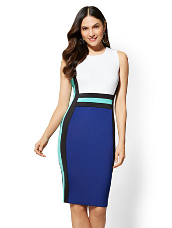 colorblock sheath dress