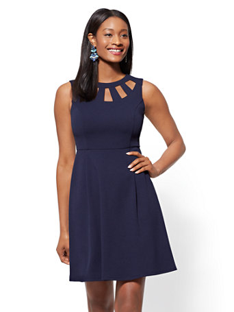 cut out fit and flare dress