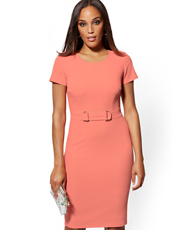 D-Ring Sheath Dress - Magic Crepe® | New York & Company