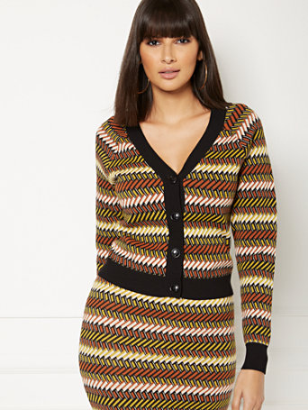 geo print cardigan