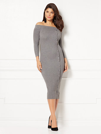 silver sweater dress