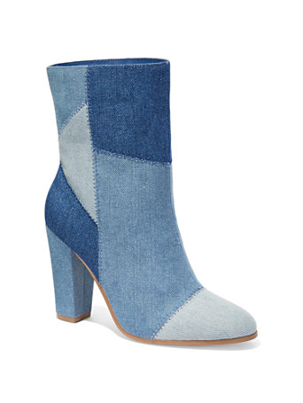 NY&C: Denim Patchwork Ankle Boot