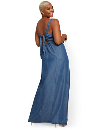 women's denim maxi dresses