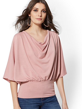 Ny C Draped Cowl Neck Top Soho Street