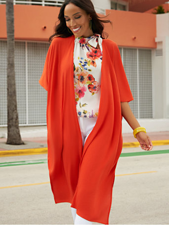 burnt orange duster cardigan