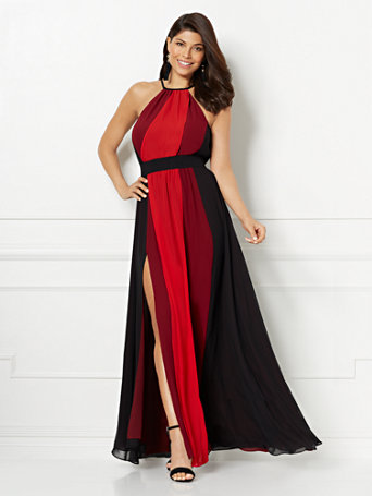 colorblock maxi dress
