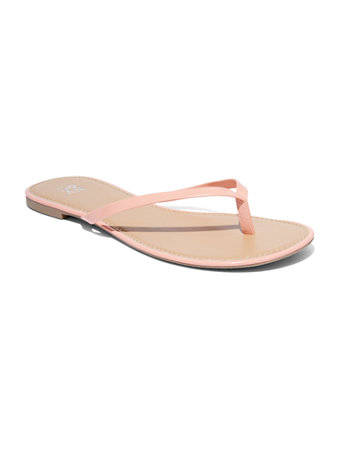 patent leather flip flops