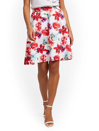 floral print flare skirt