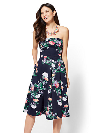 strapless flare dress