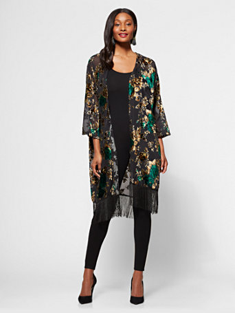 floral duster sweater