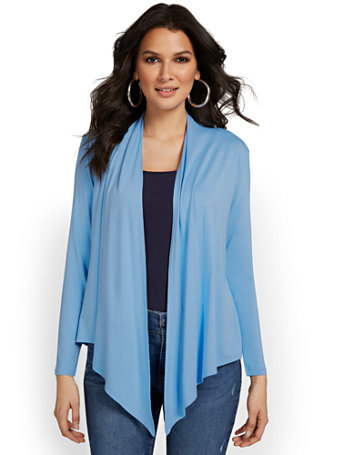 rayon spandex open front cardigan